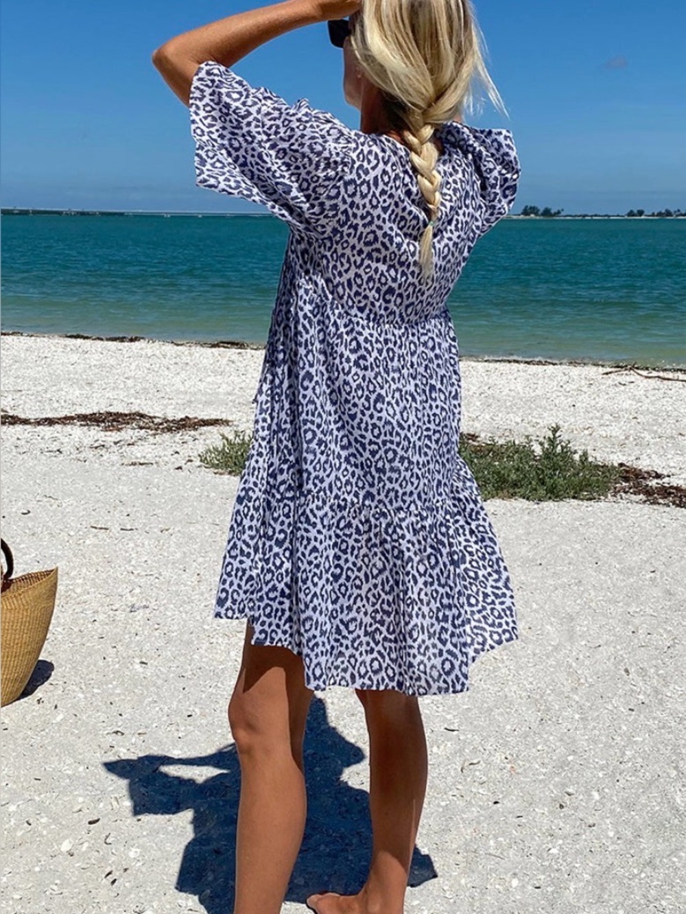 Emerson Fry ISLA DRESS - CHARCOAL LEOPARD ORGANIC